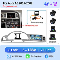 Autoradio Junsun Caméra 360 Audi A6 C6 4F 2005-2011 — vue de trois quarts