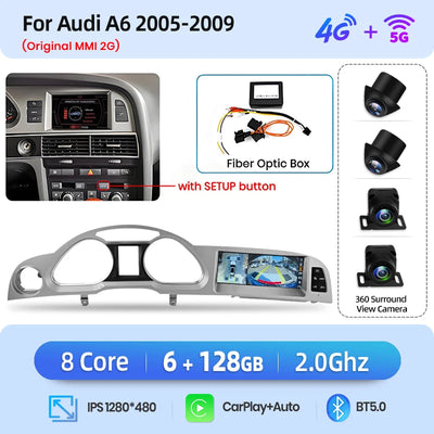 Autoradio Junsun Caméra 360 Audi A6 C6 4F 2005-2011
