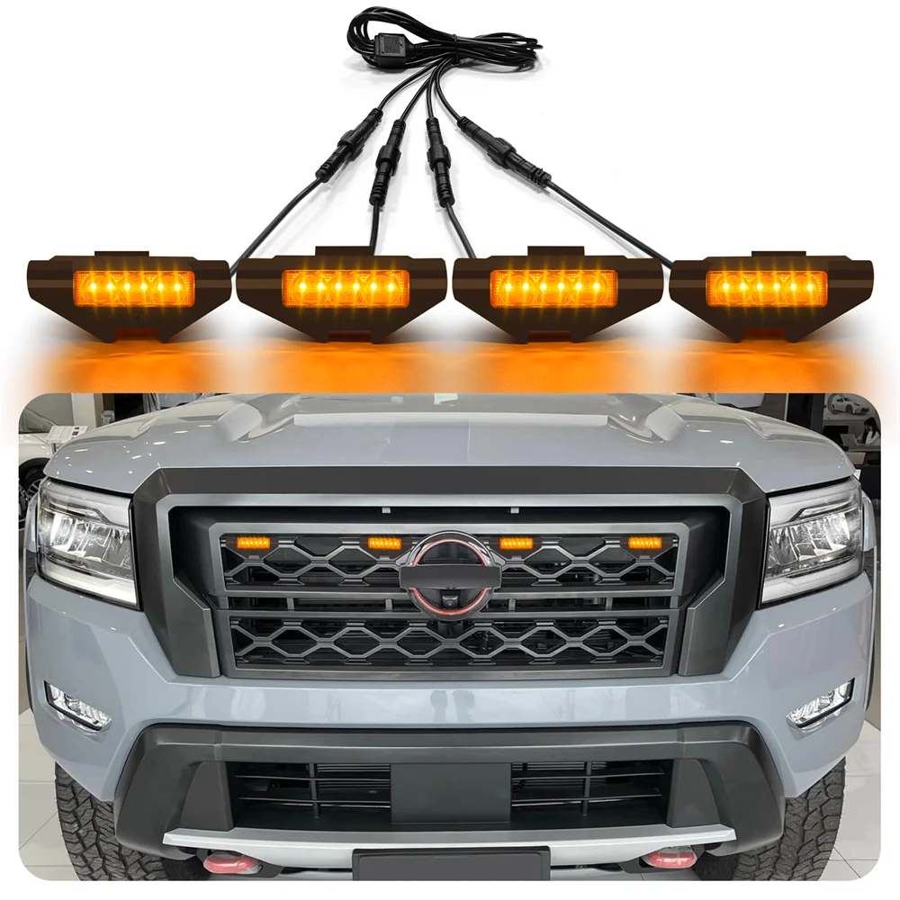 Feux de Calandre LED Nissan Frontier 2021-2024 Ambre 4 Pièces