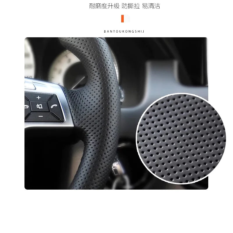 Couvre Volant Porsche Cayenne 2003-2010 Cuir à Coudre Marron ou Noir