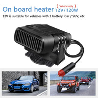 Ventilateur Chauffant Voiture 12V 24V Rotatif 360° Anti-Buée