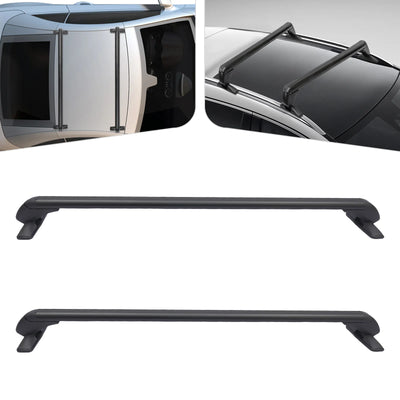 Barres de Toit Aluminium Noir Réglables 124-134 cm
