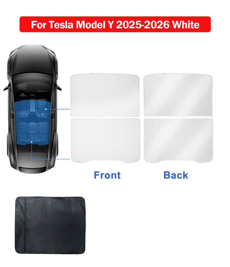 Pare-Soleil de Toit Tesla Model Y 2020-2026 Nano Cristal Noir Blanc ou Bleu