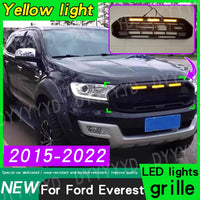 LED-Kühlergrill Ford Everest 2015–2022 Mattschwarz, weiße oder bernsteinfarbene Leuchten
