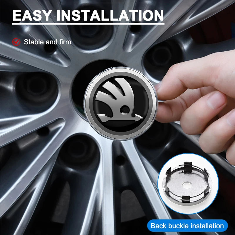 Cache-Moyeux Skoda Octavia Fabia Superb 56mm 60mm Anti-Poussière — détail de finition