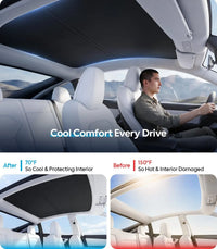 Pare-Soleil de Toit Tesla Model Y 2020-2026 Nano Cristal Noir Blanc ou Bleu