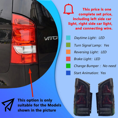 Feux Arrière LED Mercedes Vito W447 Style Classe E