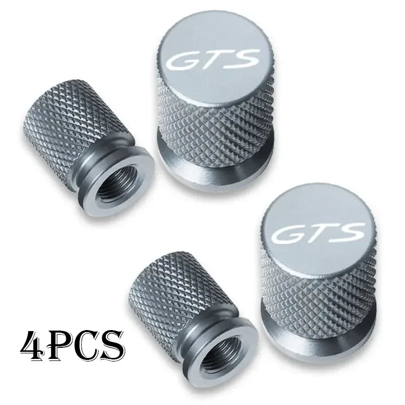 Bouchons de Valve Porsche GTS Lot de 4 en Métal Coloré pour Cayenne Cayman Panamera Macan 911 718