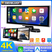 Dashcam 4K Écran CarPlay Sans Fil 11,26 ou 10,26 Pouces Double Caméra
