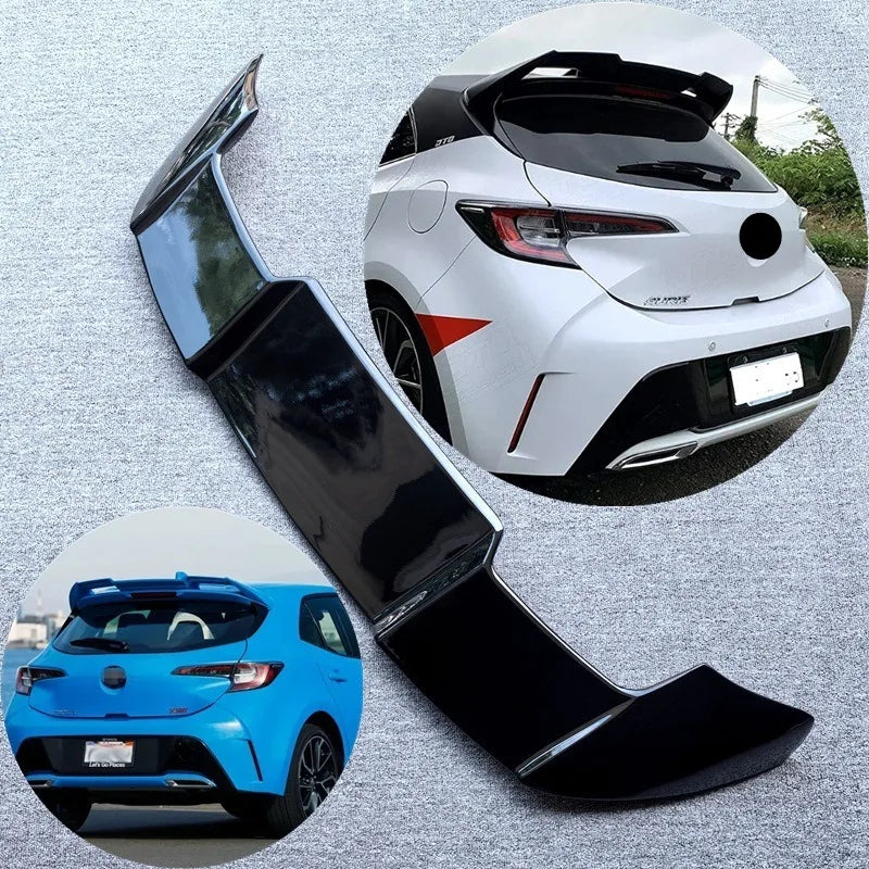 Becquet Toyota Corolla E210 Hatchback 5 Portes 2019-2023 Aileron de Toit Style V, Noir Brillant ou Aspect Carbone