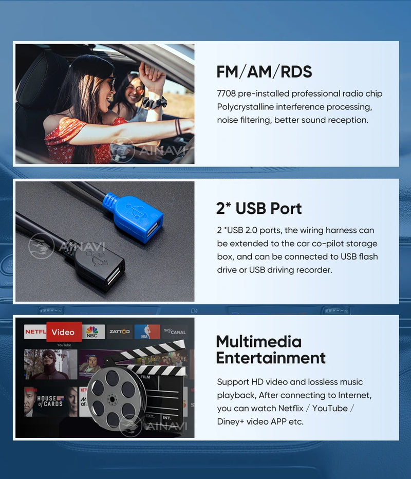Autoradio Ainavi Android 13 Écran 13,1 Pouces Toyota RAV4 XA50 2019-2025 CarPlay Sans Fil 2K