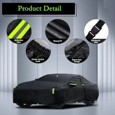 Bâche de Protection Voiture Universelle SUV Berline Noire Anti-UV