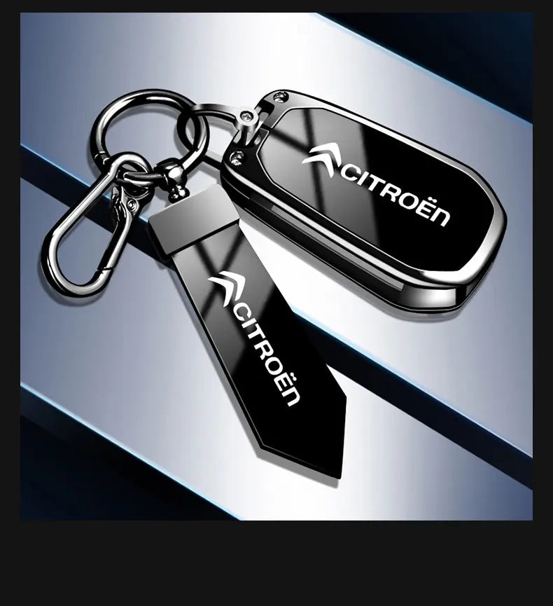Étui de Protection Clé Citroën C1 C2 C3 C4 C5 C6 VTS Xsara C-Crosser Berlingo Jumpy Alliage de Zinc Noir ou Bleu