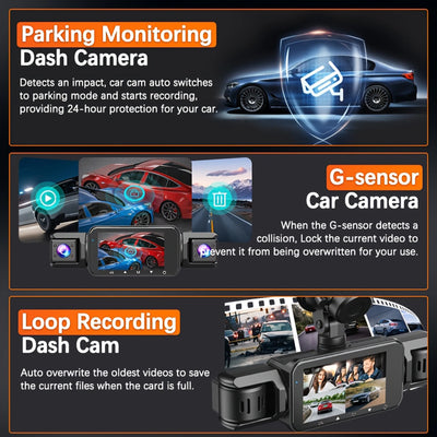 Dashcam 4 Canaux WiFi 1080P Vision Nocturne