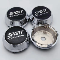 Cache-Moyeux Universels Édition Sport 60mm Noir Argent — vue de trois quarts