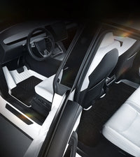 Tapis de Sol Tesla Model Y Juniper 2025-2026 TPE Blanc Moquette Noire