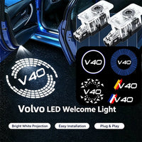 Projecteur Porte Volvo V40 2013-2019 LED, Lot de 2, 8 Motifs, Remplacement Direct