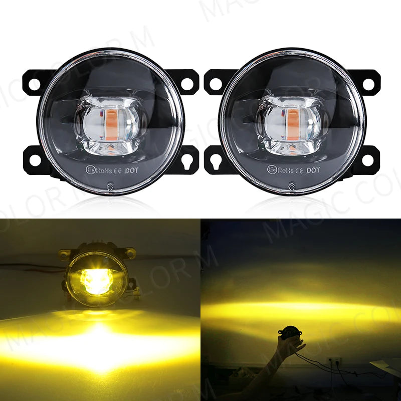 Antibrouillards LED Ronds Universels Étanches 12V la Paire