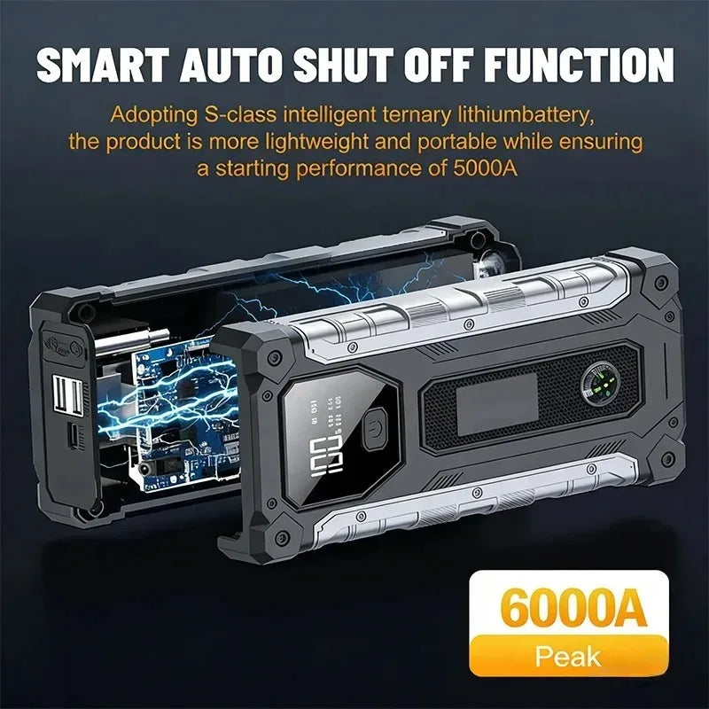 Booster de Batterie Voiture 6000A 12V Moteurs Essence