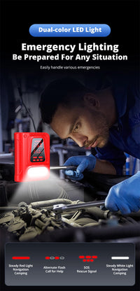 Booster de Batterie Voiture 5000A avec Compresseur 150 PSI Double Écran