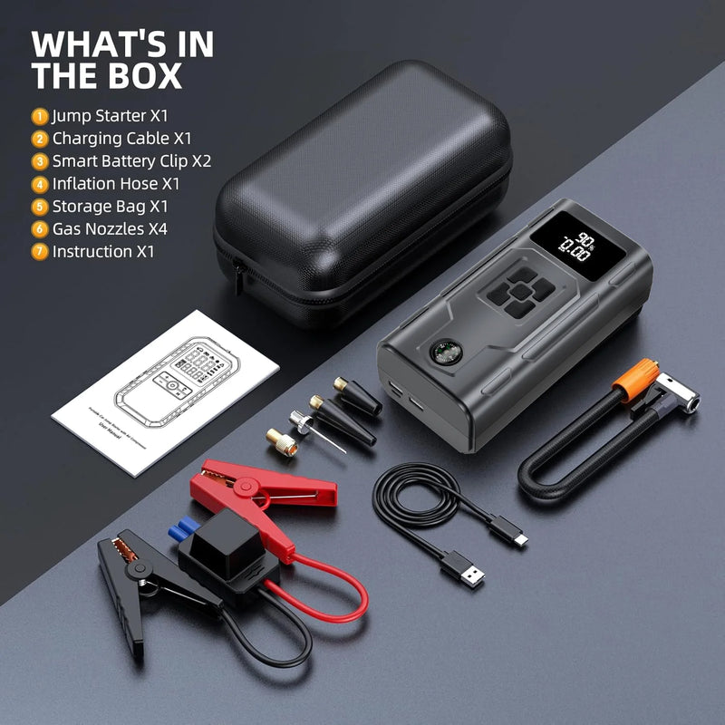 Démarreur de Batterie 2000A Compresseur 150 PSI 12V