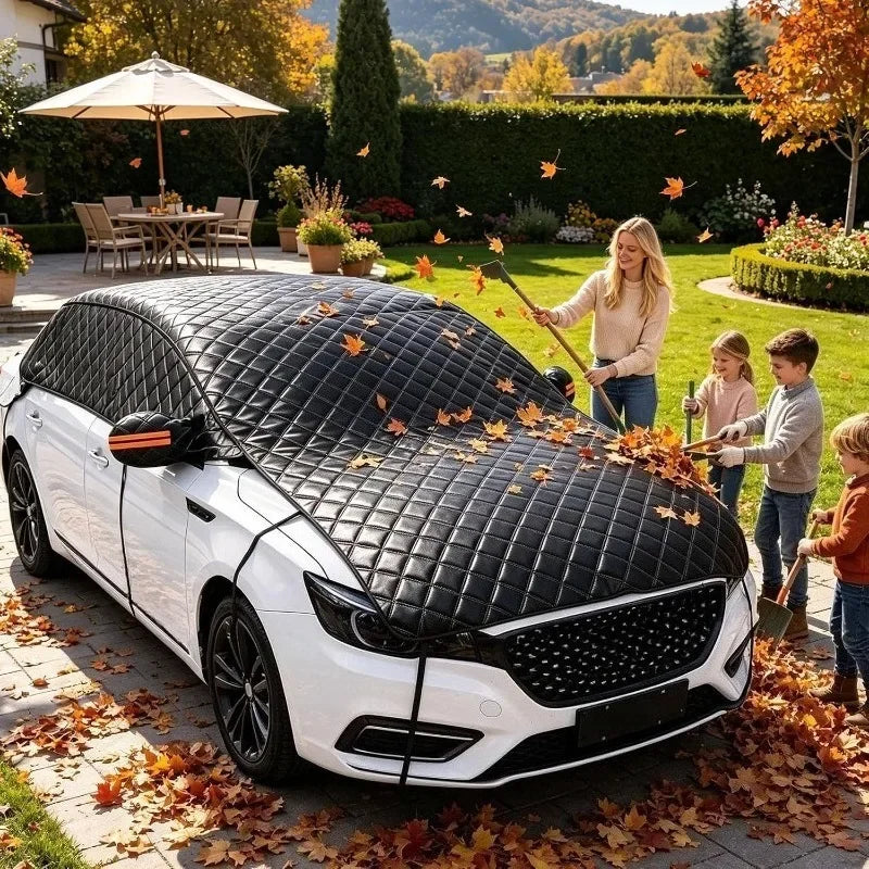 Demi-Housse Voiture Matelassée Noire Épaisse 515 x 223 cm