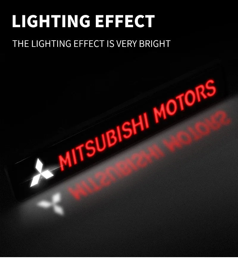 Emblème de Calandre Mitsubishi Motors Lumineux LED Logo Rouge pour ASX Lancer Pajero Outlander L200 Eclipse Delica