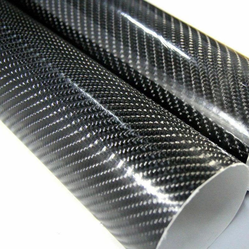 Film Adhésif Fibre de Carbone 7D Noir Brillant pour Voiture en Rouleau