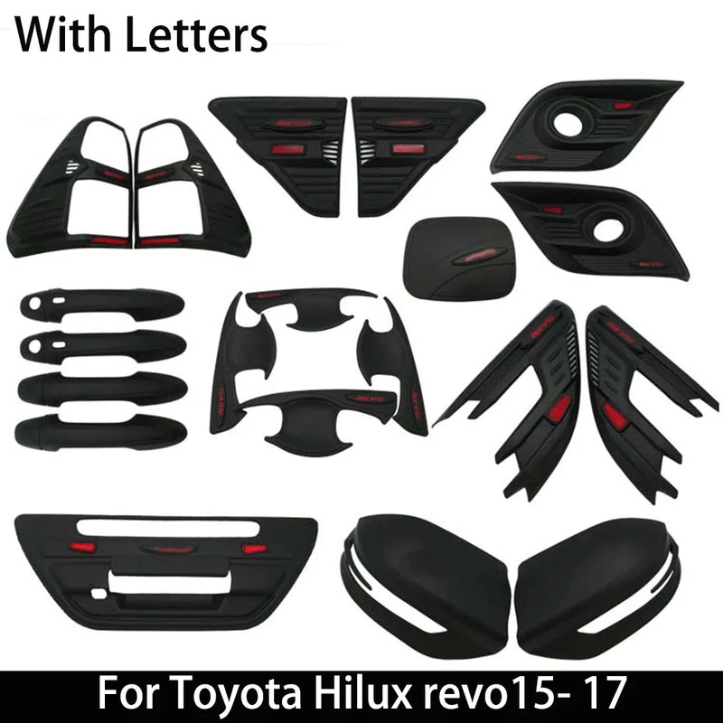 Kit de Tuning Noir Mat Toyota Hilux Revo 2015+ Extérieur en ABS Packs A B ou C