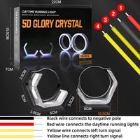 Anneaux Angel Eyes LED RGB DRL Universels 2,5 et 3 Pouces