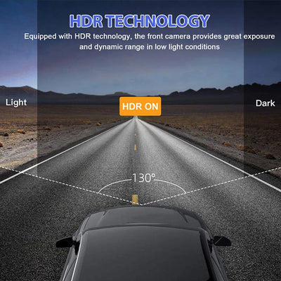 Dashcam 3 Caméras 1080P Écran IPS 2 Pouces