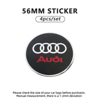 Cache-Moyeux Audi A3 A4 RS3 56mm 60mm 65mm Emblème — gros plan