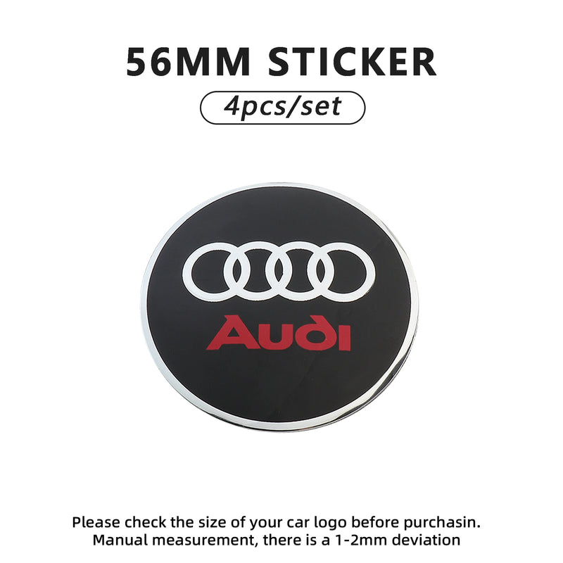 Cache-Moyeux Audi A3 A4 RS3 56mm 60mm 65mm Emblème — gros plan