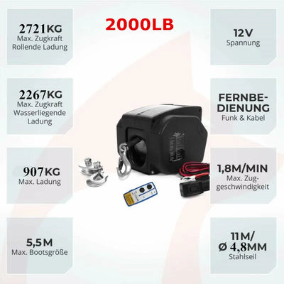 Treuil Électrique Portable 12V 2000 3500 lbs Sans Fil