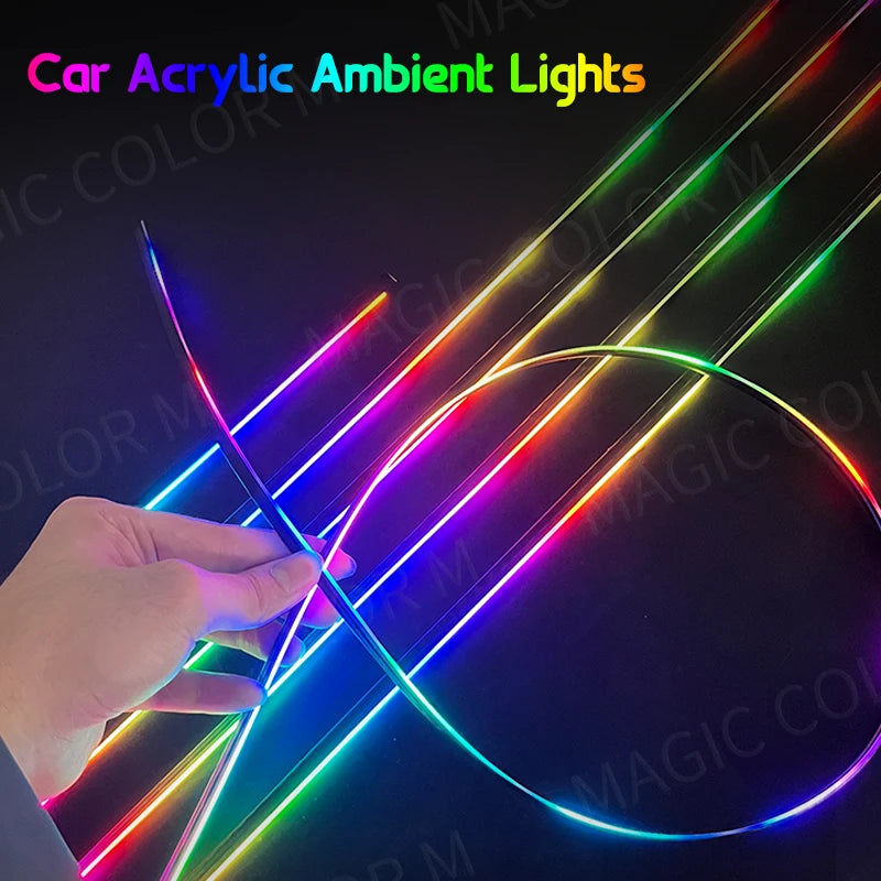 Bandes Acryliques Éclairage d'Ambiance RGB Voiture 110 cm