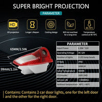Projecteur Porte Porsche Macan, Cayenne, Panamera, 911, Boxster, Cayman, Style A ou B, Lot de 2