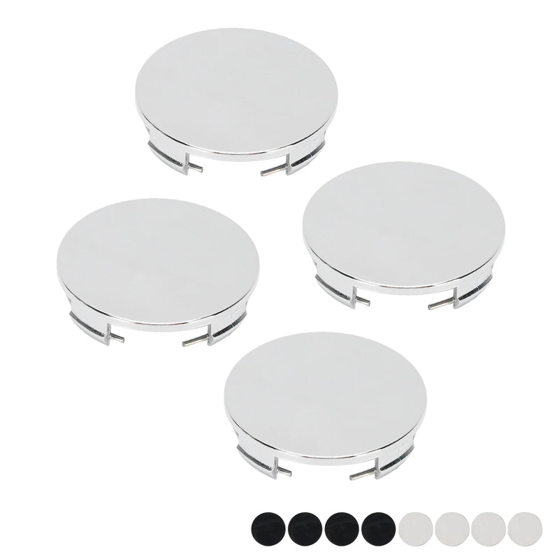 Cache-Moyeux Universels 65 mm Vierges Chromé ou Noir Lot de 4