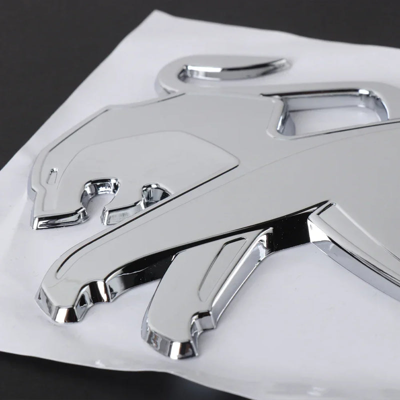Logo Lion Peugeot en ABS 3D, Emblème de Capot et de Coffre 75, 80, 83, 105 ou 115 mm, Noir Brillant ou Argent