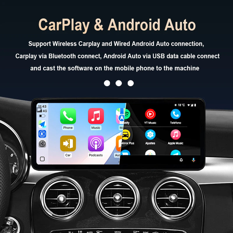 Autoradio Android 16 Mercedes ML GL GLE GLS W166 X166 2012-2019 Écran 12,3 pouces CarPlay NTG