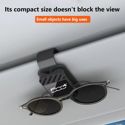 Clip Lunettes Carbone pour Pare-Soleil Fiat 500 500L 500X