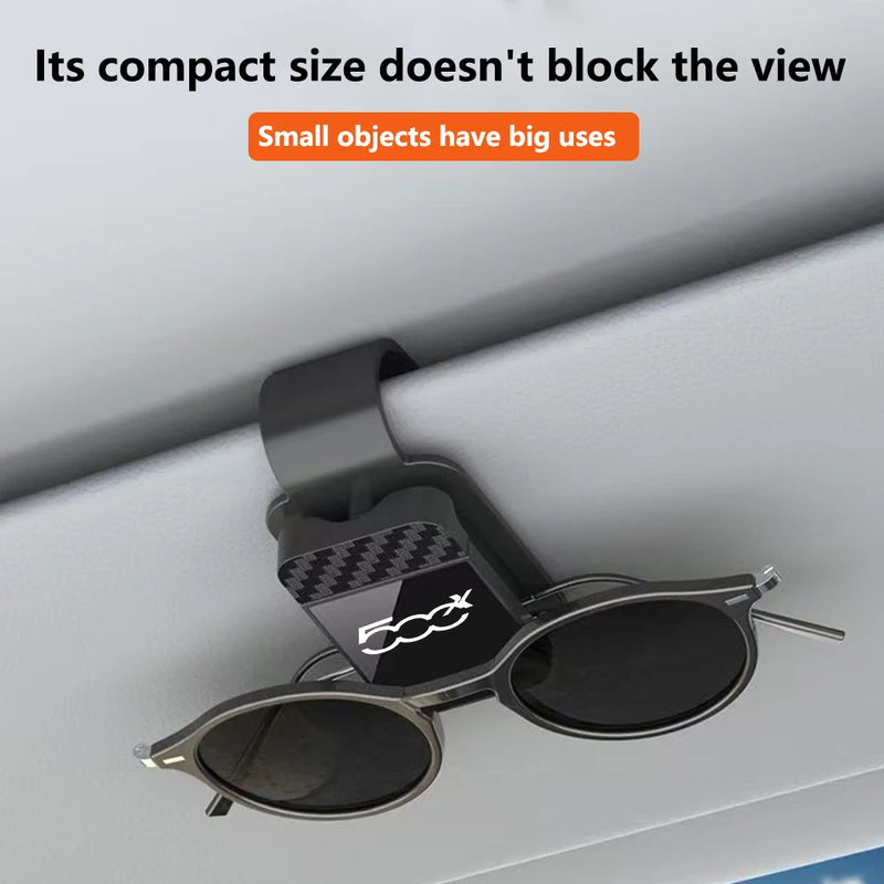 Clip Lunettes Carbone pour Pare-Soleil Fiat 500 500L 500X
