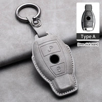 Étui de Protection Clé Mercedes Classe A B C E CLA GLC GLK W204 W205 W212 Cuir Velours