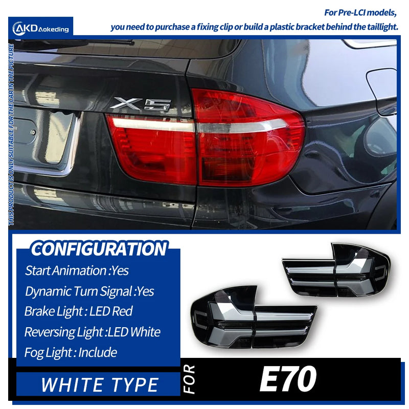 Ensemble Feux Arrière LED BMW X5 E70 2007-2013 DRL — vue de trois quarts