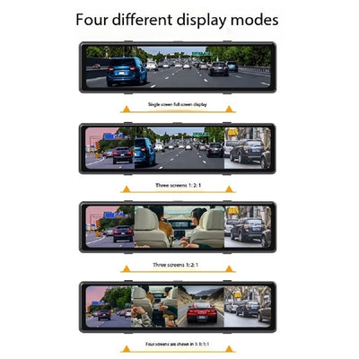 Dashcam Miroir 12 Pouces 4 Objectifs 4K Kit Câblage