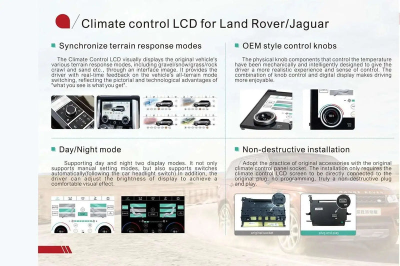 Autoradio Android 14 Land Rover Discovery 4 LR4 2009-2016 Navigation GPS avec Écran de Climatisation