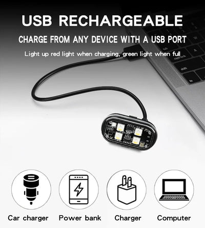 Éclairage d'Ambiance LED Sans Fil Rechargeable Voiture RGB