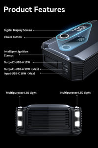Baseus Booster de Batterie Voiture 2000 A 20 000 mAh Charge Rapide 30 W