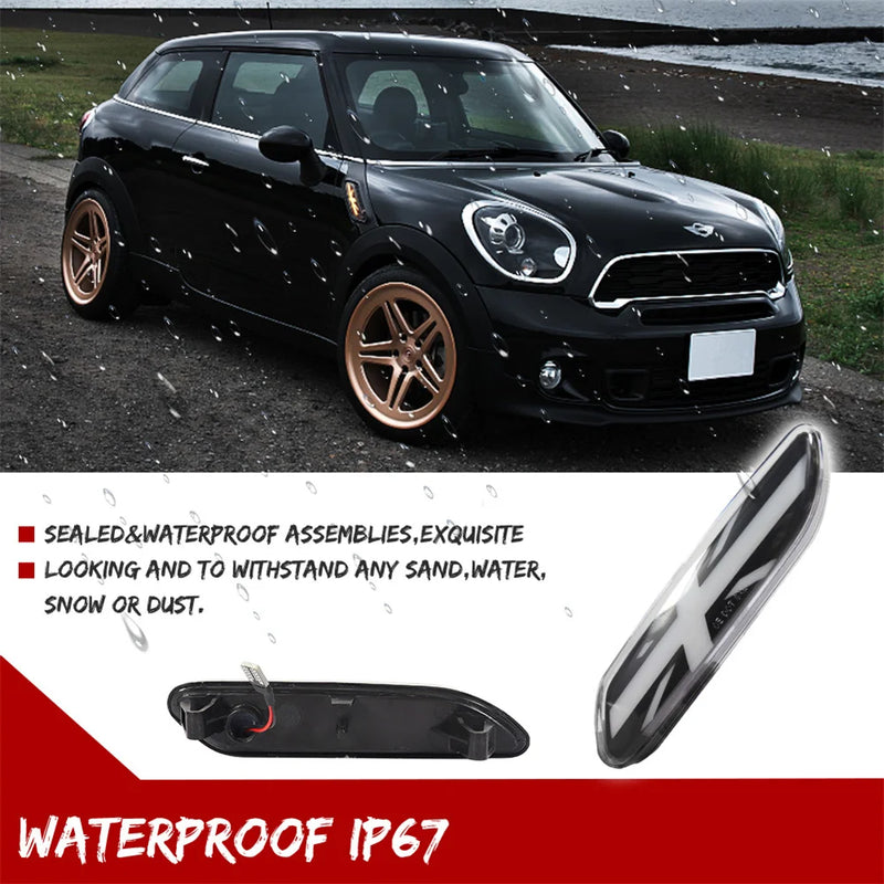 Clignotants Latéraux LED Dynamiques Mini Cooper R60 Countryman R61 Paceman 2011-2016 Union Jack Ambre