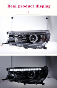Phares LED Toyota Hilux Revo 2015-2020 Double Lentille Angel Eye Clignotant Dynamique
