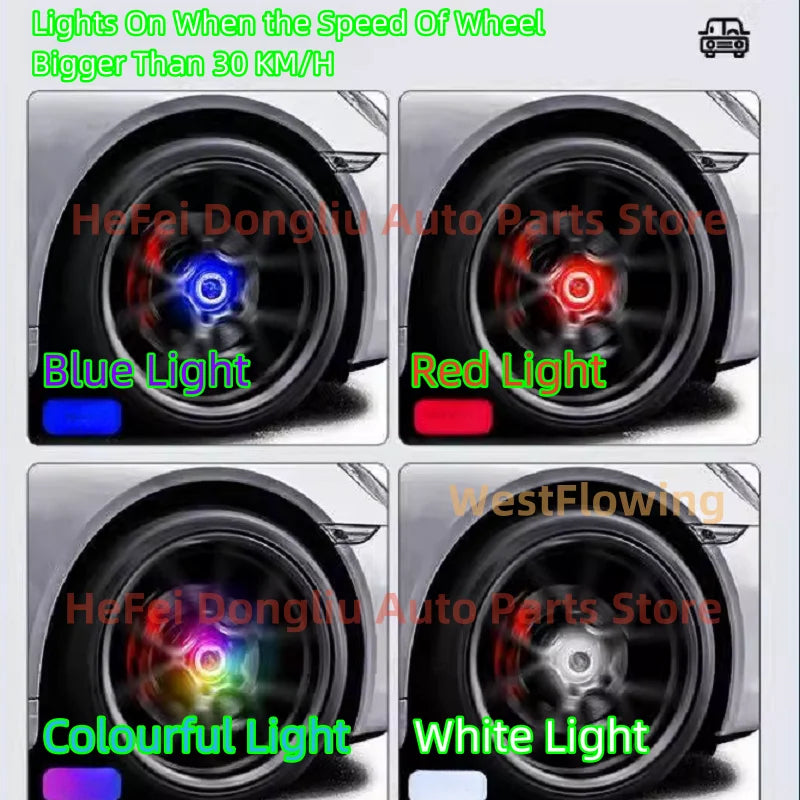 Cache-Moyeux Lumineux Flottants Maglev, Set de 4, Land Rover, BMW, Audi, Honda, Mercedes, Toyota, Mazda